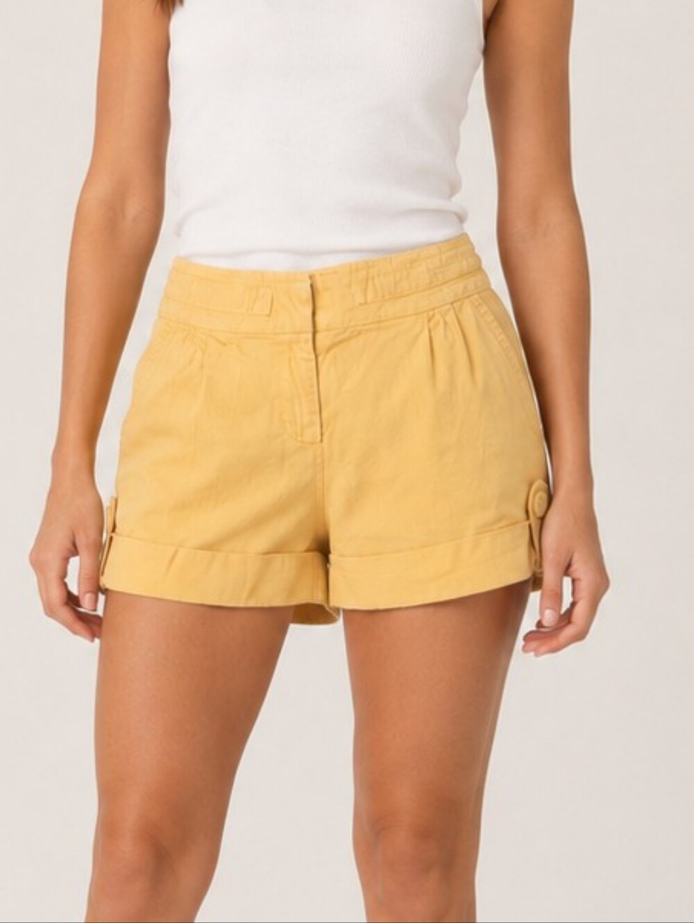 5/$15 Mimi Chica Yellow Rolled Hem Shorts